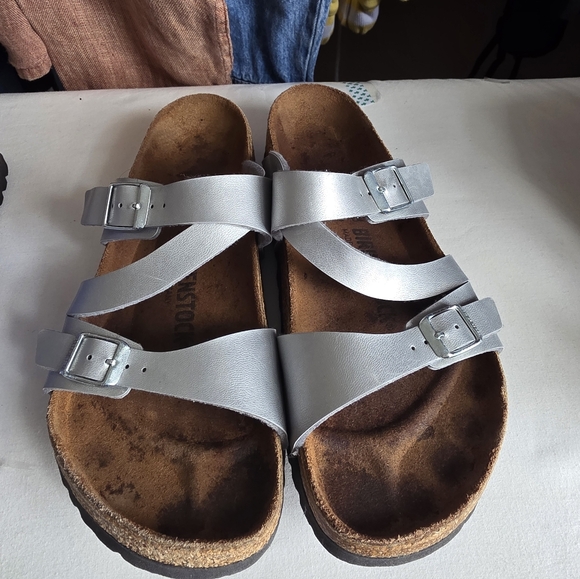 Birkenstock Blue and Silver Strappy Sandals - Picture 5 of 6